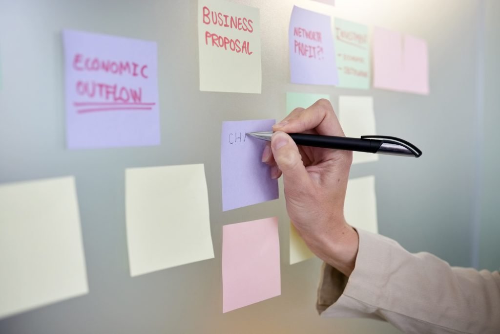 vecteezy-business-person-and-hands-with-writing-on-sticky-notes-for-76088041